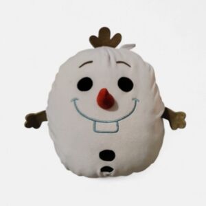 Disney White and Brown Snowman Accent Pillow